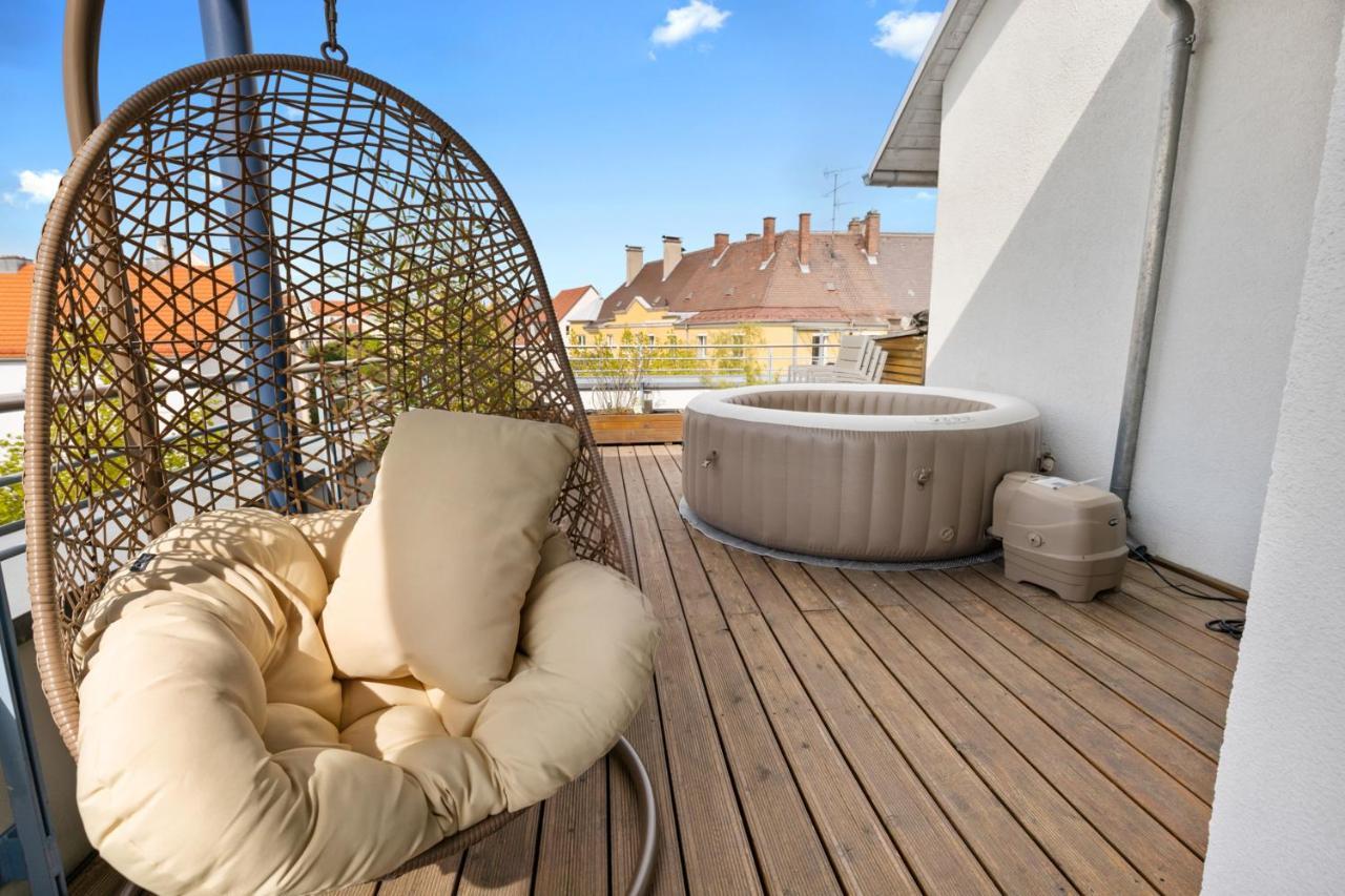 Arbio I Premium Penthouse Apartment Augsburg Kültér fotó