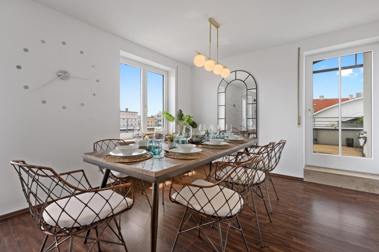 Arbio I Premium Penthouse Apartment Augsburg Kültér fotó