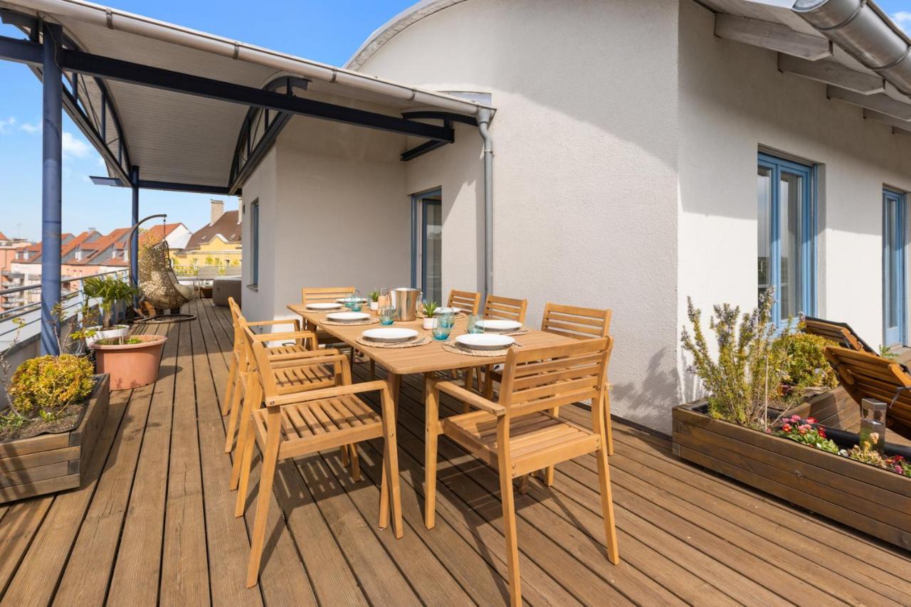 Arbio I Premium Penthouse Apartment Augsburg Kültér fotó